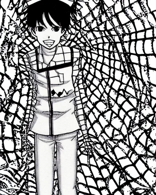 Prompt: a manga artwork of a spider by junji ito