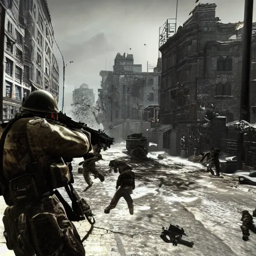 Prompt: call of duty world at war, zombies map set in New York,