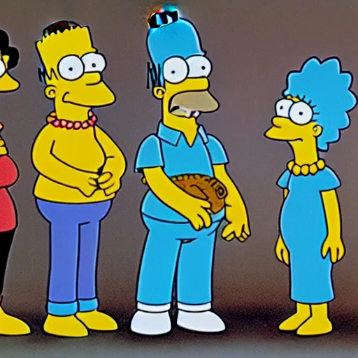 Prompt: photograph of the simpsons, 5 0 mm color photography