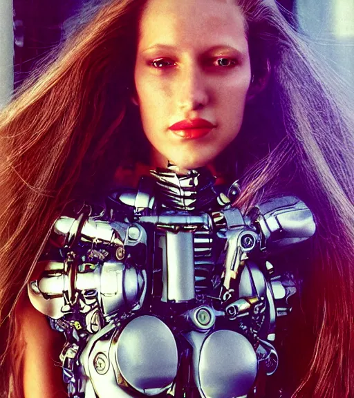 Prompt: portrait_photo_of_a_stunningly beautiful cybernetic maiden, hyper detailed by Annie Leibovitz, Steve McCurry, David Lazar, Jimmy Nelsson, professional photography