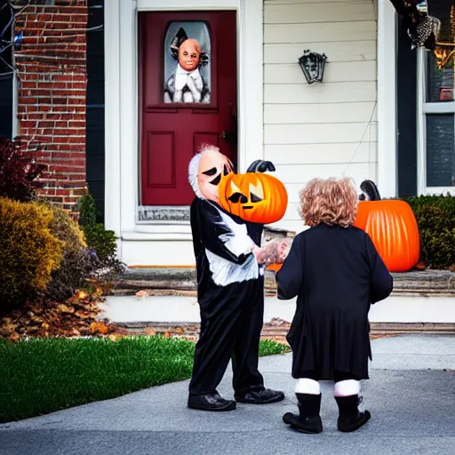 Prompt: danny devito trick or treating, ( sony a 7 r iv, symmetric balance, polarizing filter, photolab, lightroom, 4 k, dolby vision, photography awardm, voque, perfect face )