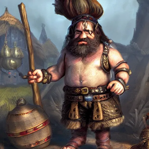 Image similar to Dwarf baron in a gypsy camp