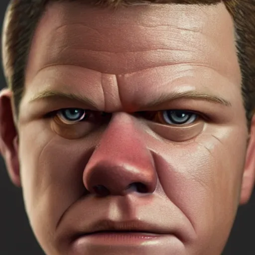 Image similar to hyperrealistic mixed media image of matt damon ( ( ( ewok ) ) ), stunning 3 d render inspired art by istvan sandorfi and greg rutkowski, perfect facial symmetry, realistic, highly detailed attributes and atmosphere, dim volumetric cinematic lighting, 8 k octane extremely hyper - detailed render, post - processing, masterpiece,