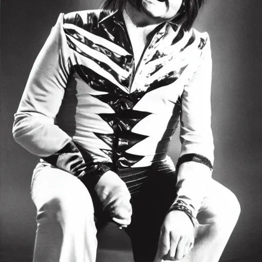 Prompt: jack black as ziggy stardust, vintage photo, 8 k