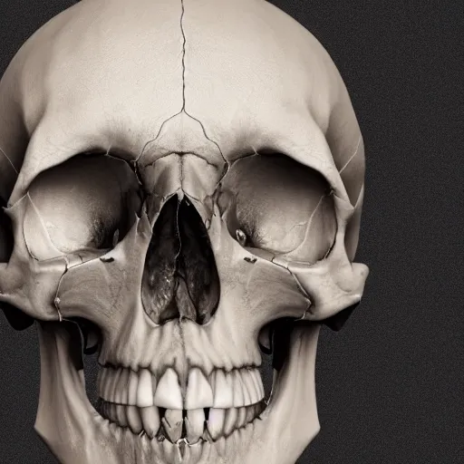 Image similar to rear view human skull, photoreal, 4 k