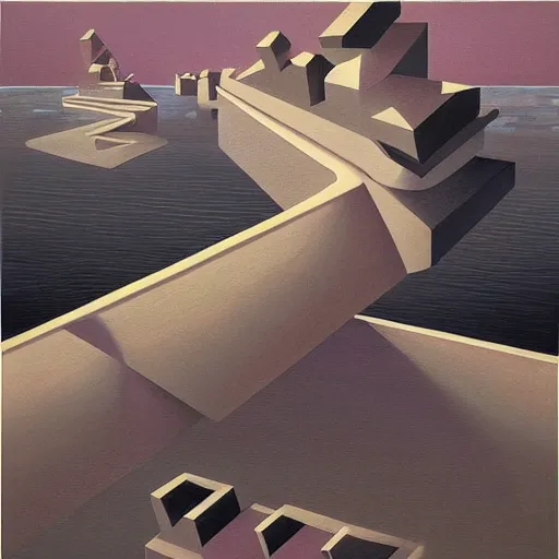 Prompt: impossible realities of speculative distance and strident egalitarianism. a subtle natre study by escher, rhads and mumford. trending