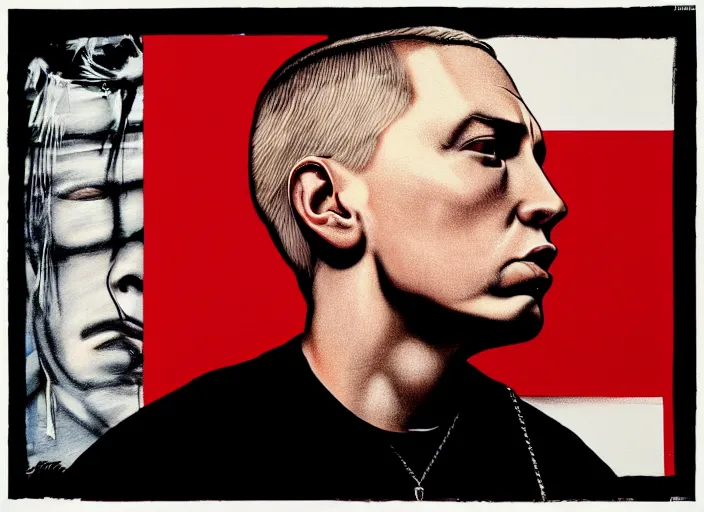 Image similar to Sideview Portrait of eminem by Shepard Fairey