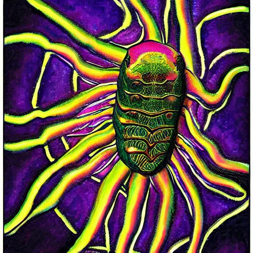 Prompt: painting of a trilobite, highly detailed, national geoprahic, psychedelic, LSD