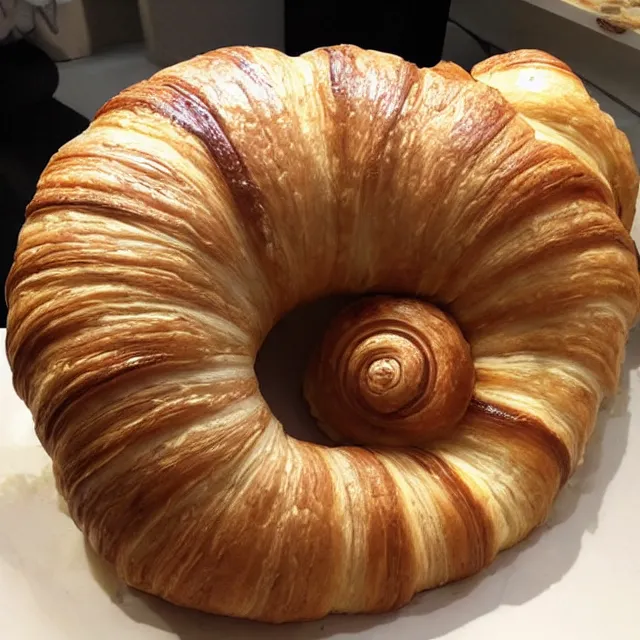 Prompt: croissant snail