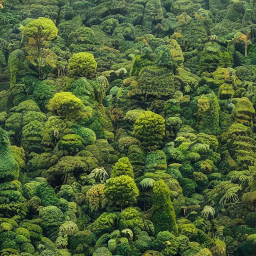 Image similar to a city of giants made of foliage