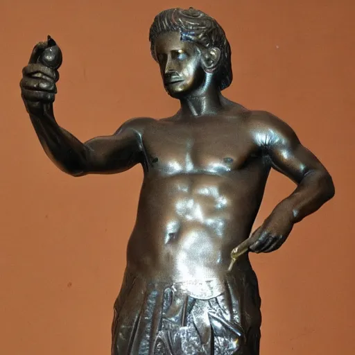 Image similar to bronze statue of Amongus