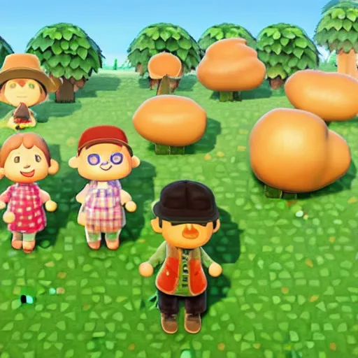 Prompt: a crop of potatoes in animal crossing