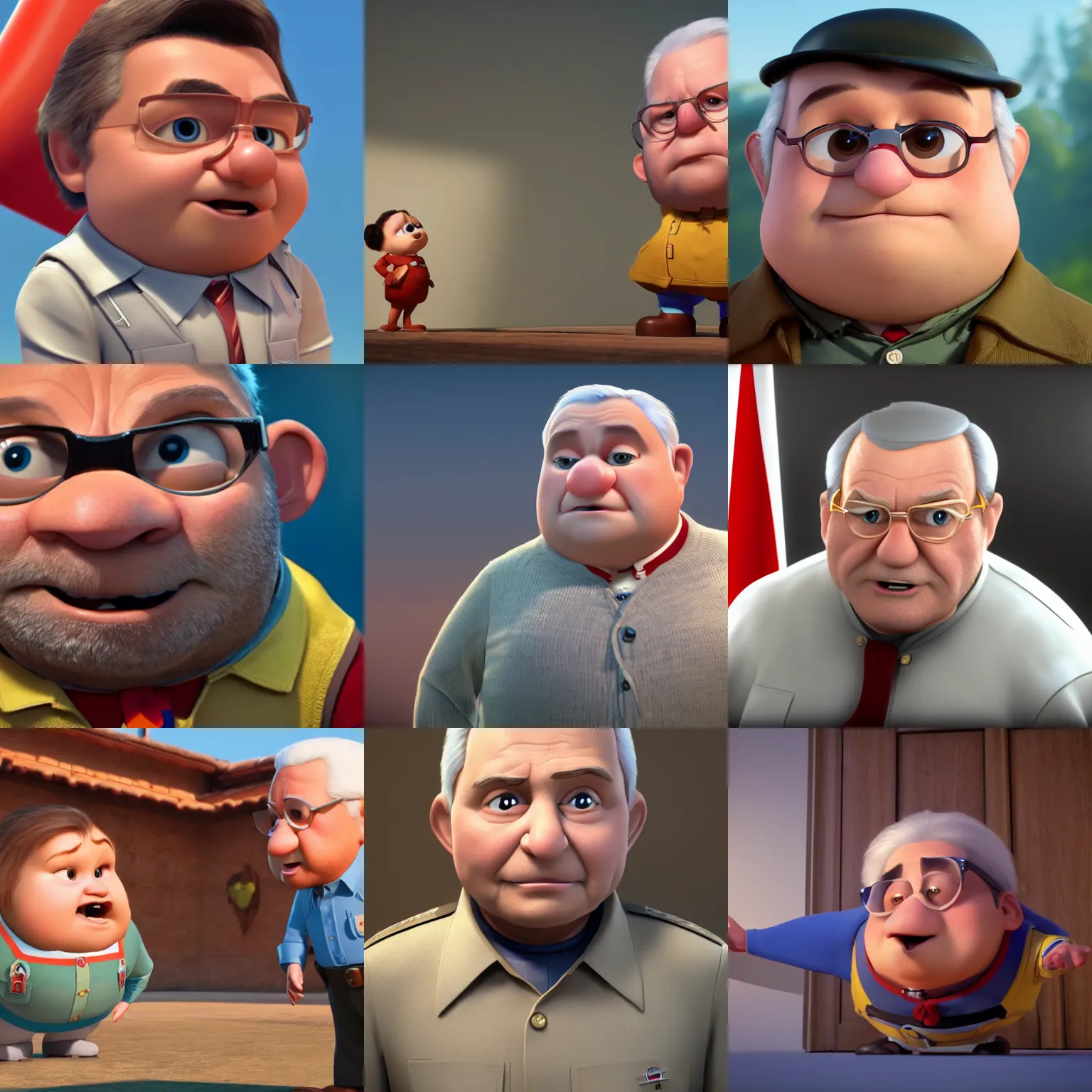 Prompt: polish politcian lech kaczynski as a pixar disney character from up ( 2 0 0 9 ), unreal engine, octane render, 3 d render, photorealistic