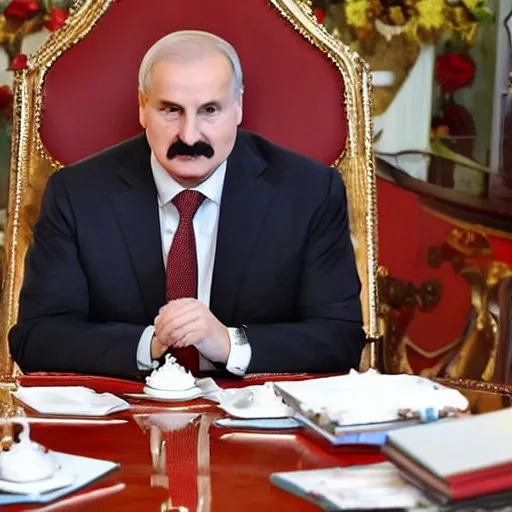 Image similar to Alexander Lukashenko surrounded by Minions