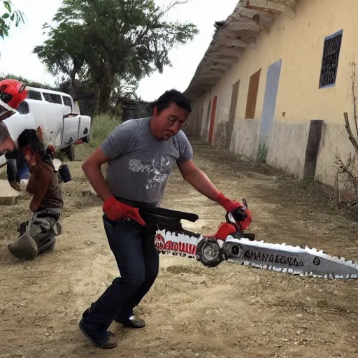 Prompt: Oaxaca chainsaw massacre