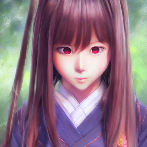 Image similar to ultra-detailed, HD semirealistic anime CG concept art digital painting of a Japanese schoolgirl, by a Chinese artist at ArtStation, by Huang Guangjian, Fenghua Zhong, Ruan Jia, Xin Jin and Wei Chang. Realistic artwork of a Chinese videogame, gentle an harmonic colors.