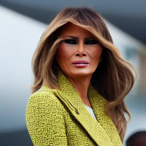 Image similar to melania trump in clown makeup