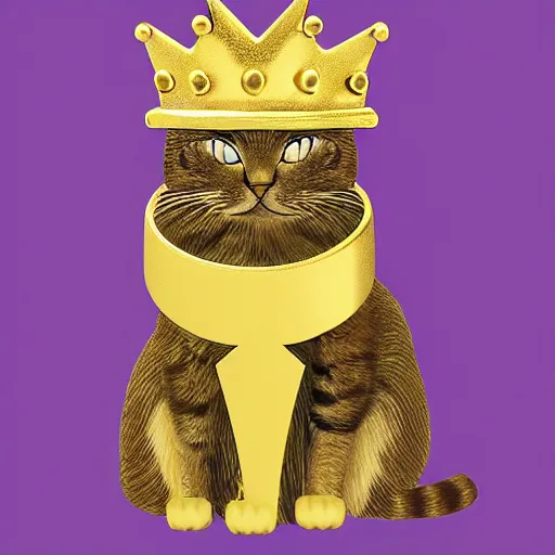 Image similar to cat with gold crown emoji