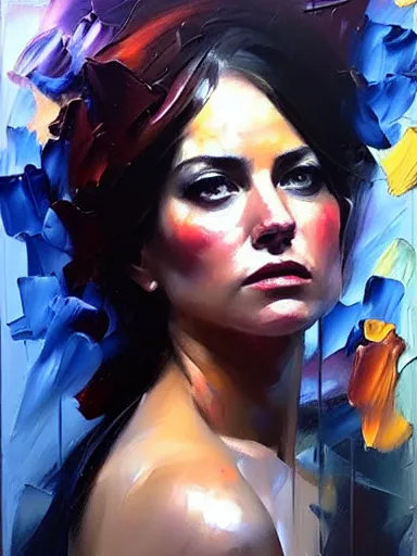 Image similar to neo - baroque portrait of a woman painted by henry asencio, leonid afremov, casey baugh, sandra chevrier, peter coulson : : hyperreal, painting, realism