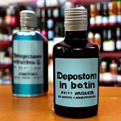 Prompt: depression in a bottle