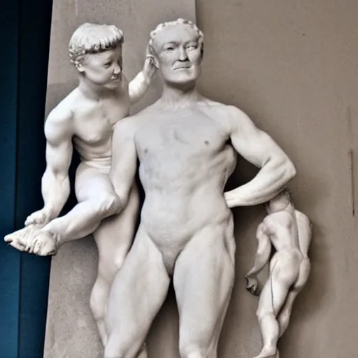 Prompt: conan o'brien, by auguste rodin, marble