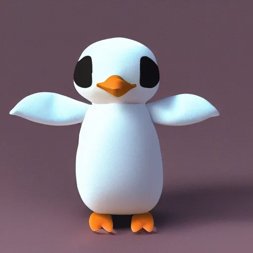 Prompt: a cute fumo plush of a penguin girl, vray