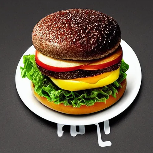 Image similar to “McDonald’s David Bowie burger, food photography”