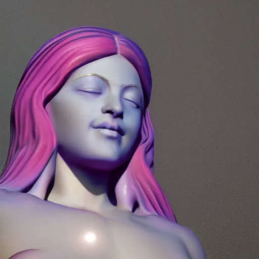 Image similar to an ombre madonna statue inspired by soap bubbles, unreal engine 5