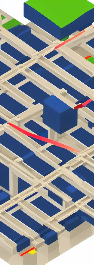 Prompt: concept art of a cross - chain bridge for blockchain transactions in the form of a cube with shades and with minimalistic colors, isometric disposition