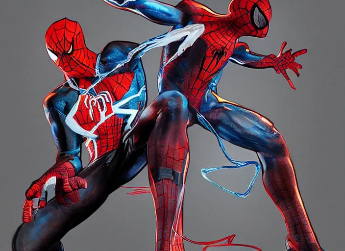 Image similar to sneakers of spider man by yoji shinkawa, concept art, unreal engine, bright colors