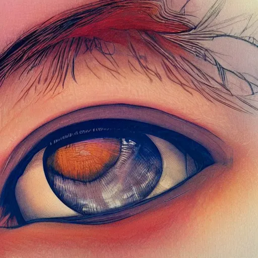 Image similar to a beautiful artwork of a close-up of a woman's eye by Jerome Opeña, featured on artstation