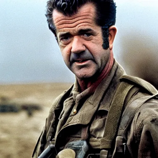 Prompt: Mel Gibson starring in saving private Ryan