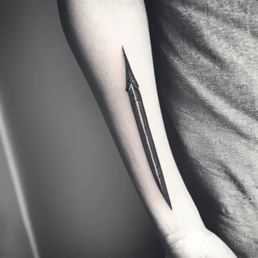 Image similar to minimal dagger tattoo