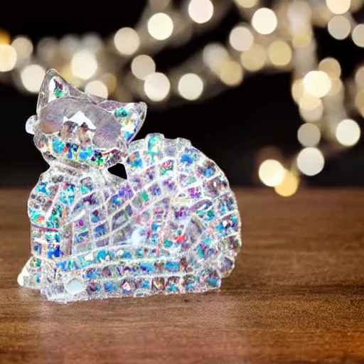 Image similar to a crystal cat on a cracker