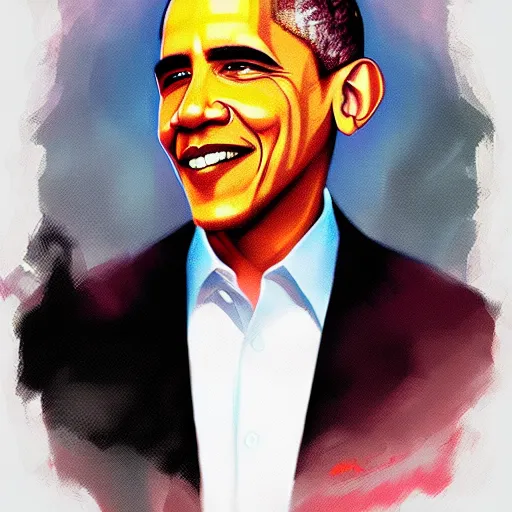 Prompt: obama art by Ross Tran