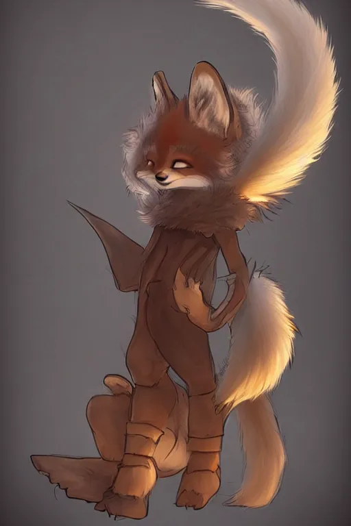 Image similar to an anthropomorphic medieval fox with a fluffy tail, backlighting, trending on artstation, digital art, furry art, trending on furaffinity, fantasy art, by kawacy