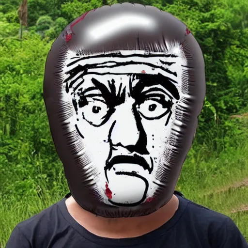 Image similar to rambo balloon face