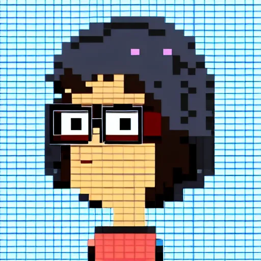 Prompt: Pixel art of Tina Belcher from Bob's Burgers