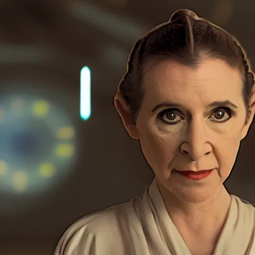 Image similar to rachel levine as princess leia in star wars episode 6, 8k resolution, full HD, cinematic lighting, award winning, anatomically correct