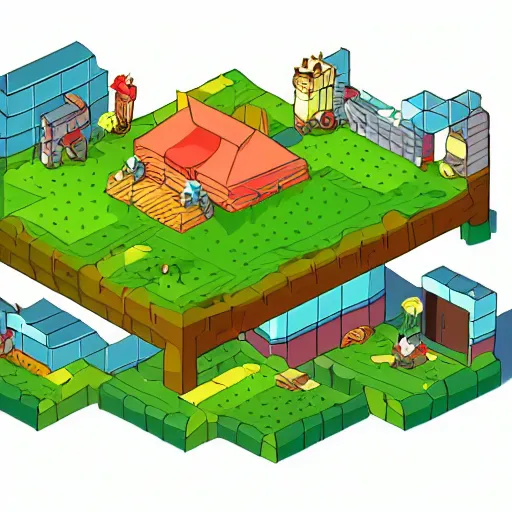 Image similar to cute isometric valhalla