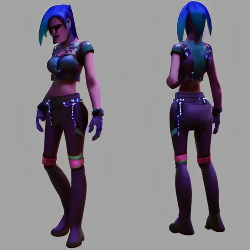 Image similar to The newest low polly cyberpunk character model