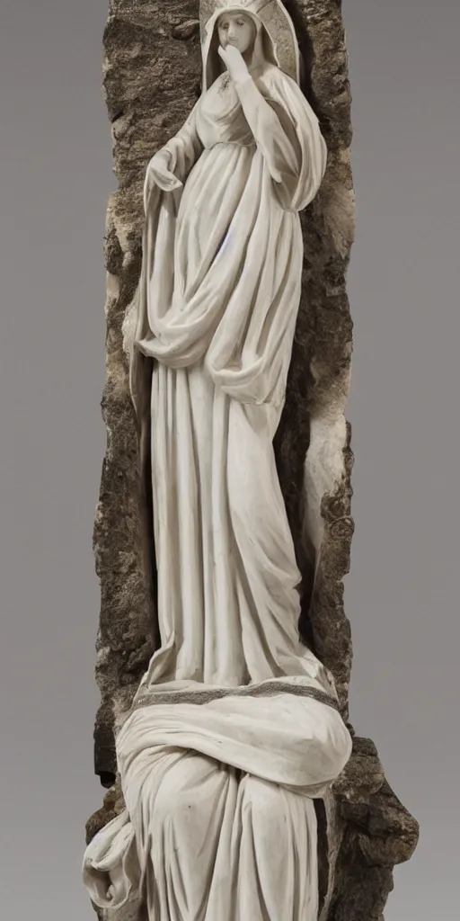 Image similar to a marble statue of the virgin Mary,