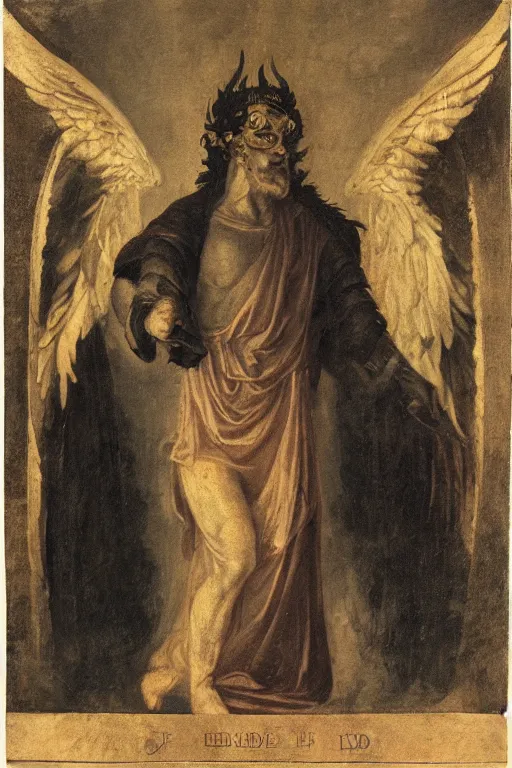 Image similar to portrait of the personification of hades, god of the underworld.