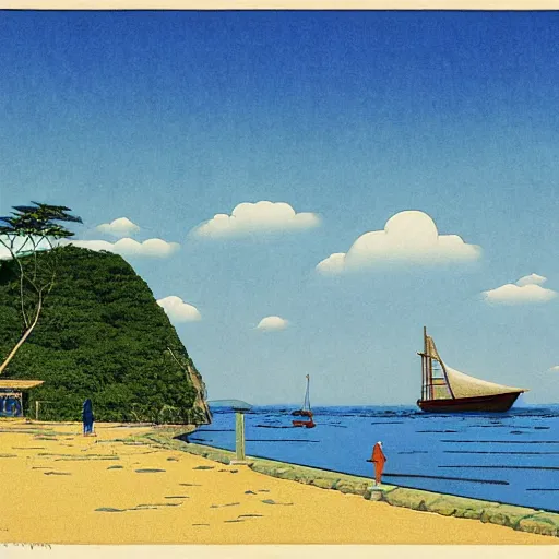 Prompt: Palawan Philippines, Hasui Kawase