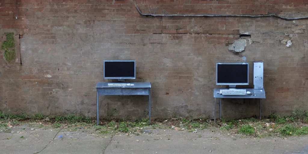 Prompt: computer by banksy