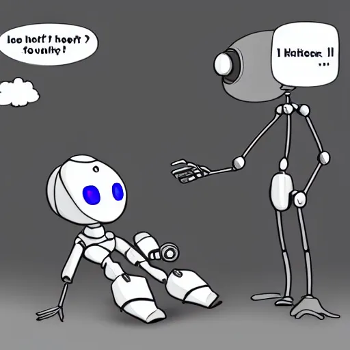 Image similar to a robot having an existential crisis