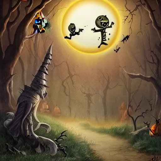 Prompt: Epic Halloween Fantasy Art by John Stephans