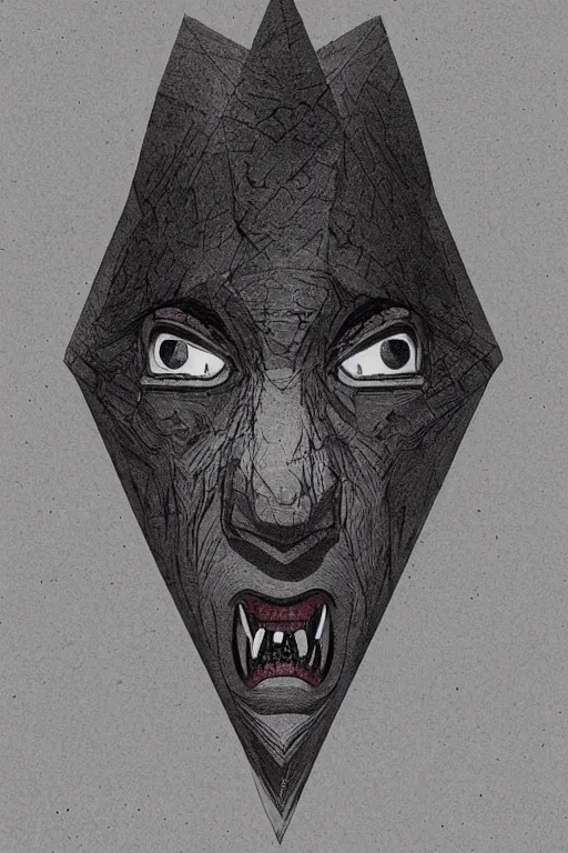 Prompt: portrait of triangle shaped ogre head with single centered giant bloodshot eye, in the style of Greg Broadmore and Arthur Rackham,trending on artstation, light lighting side view,digital art,surrealism ,macro,blueprint ,vaporwave ,