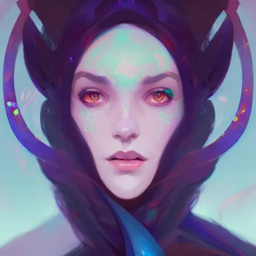 Image similar to a portrait of a beautiful morgan le fay, art by pete mohrbacher and guweiz and ilya kuvshinov, digital art, highly detailed, intricate, sci - fi, sharp focus, trending on artstation hq, deviantart, unreal engine 5, 4 k uhd image