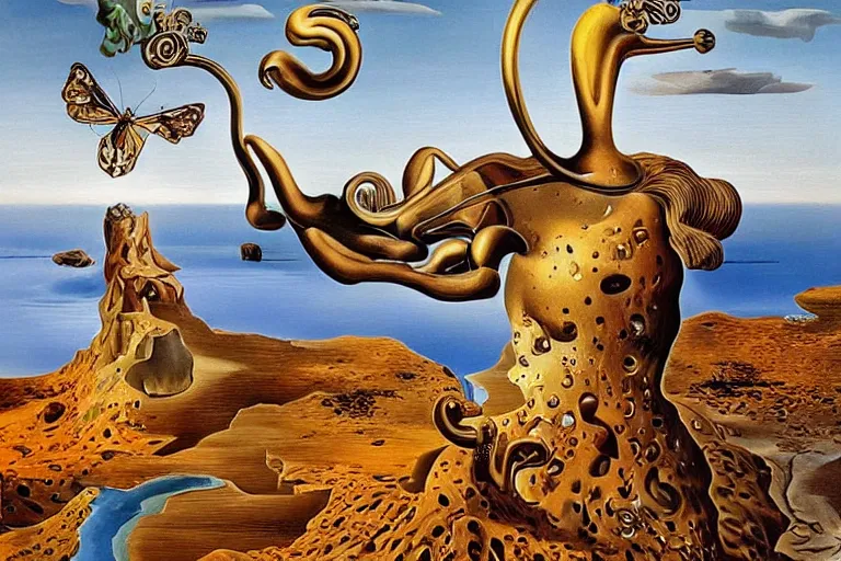 Prompt: Painting by Salvador Dali, Extremely Highly detailed, Occult, funny, humorous, humor, hilarious, funny, entertaining, magical, trending on artstation HQ, closeup, D&D, intricate, elegant, highly detailed, digital painting, artstation, concept art, matte, sharp focus, illustration, surrealism